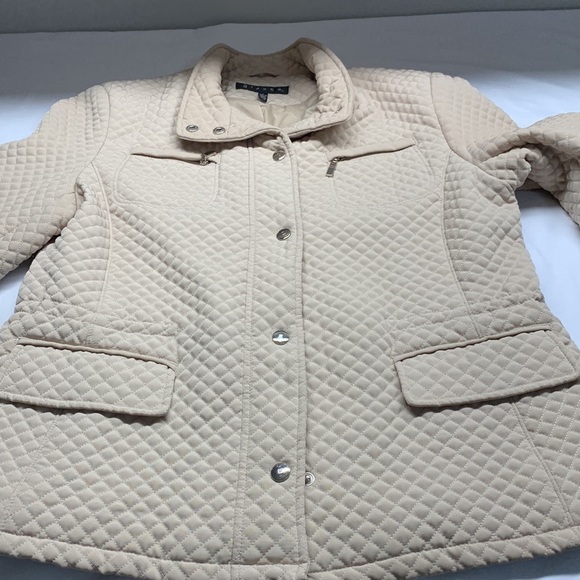 Giacca Quilted Light Weight Chore Coat Jacket Size Large Colour Beige / Ecru - Picture 10 of 12
